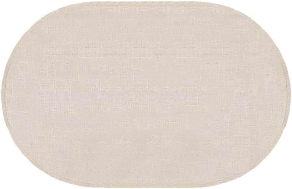 Elegant Round Beige Tablecloth – Textured Woven Look, Waterproof & Spill-Resistant