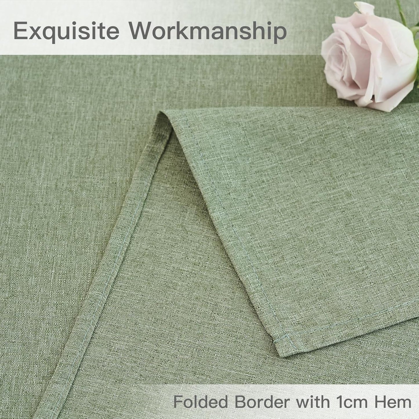 Modern Green Waterproof Rectangular Tablecloth 52 x 70 Inch for Dining and Kitchen Tables