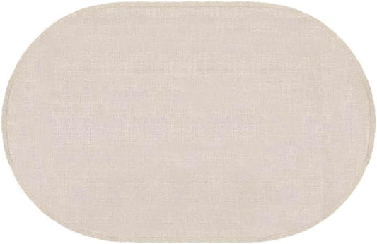 Elegant Round Beige Tablecloth – Textured Woven Look, Waterproof & Spill-Resistant