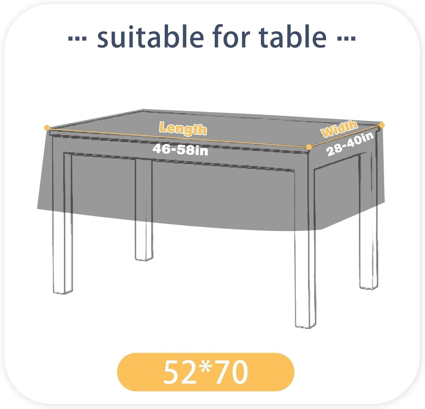 Waterproof & Stain-Resistant Tablecloth with Checkered Pattern – 52x70 inch Rectangular