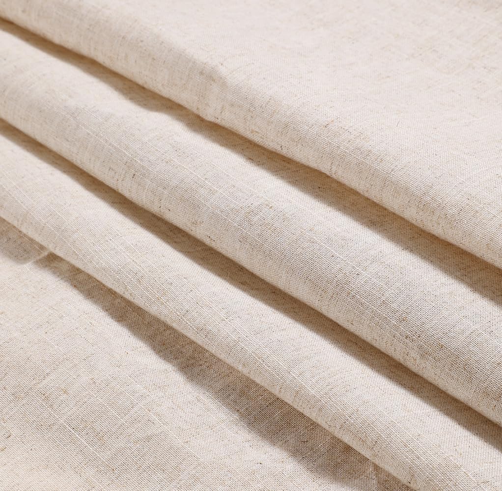 Elegant Round Beige Tablecloth – Textured Woven Look, Waterproof & Spill-Resistant