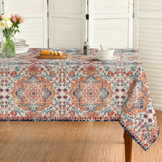 Vintage Persian-Inspired Tablecloth – Waterproof & Decorative – Rectangular 52x70 Inches