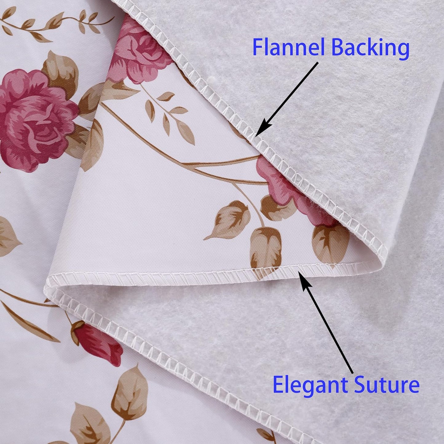 60 x 84 Inch Romantic Floral Tablecloth – Waterproof & Stain-Resistant – Rose Vine Print Rectangular Table Cover